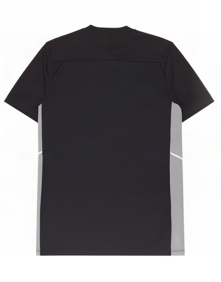 Camiseta masculina Nike Dri Fit Slim Top médio preto colorblock poliéster