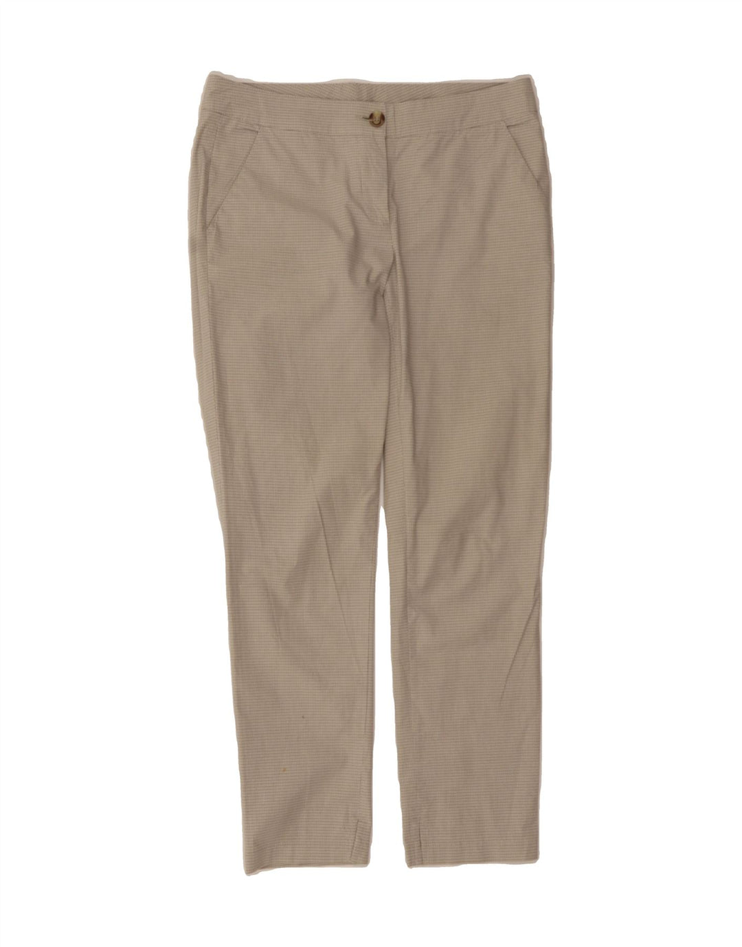 BENETTON Womens Slim Chino Trousers W30 L26 Beige Check Cotton Vintage Benetton and Second-Hand Benetton from Messina Hembry 