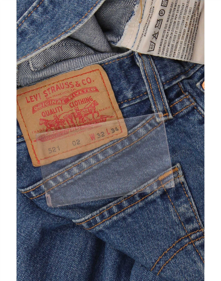 Levi's Masculino 521 Straight Jeans W32 L32 Azul Algodão
