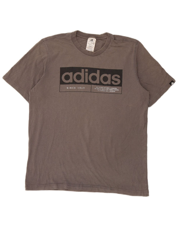 Camiseta Adidas Masculina Graphic Top Cinza Médio Algodão