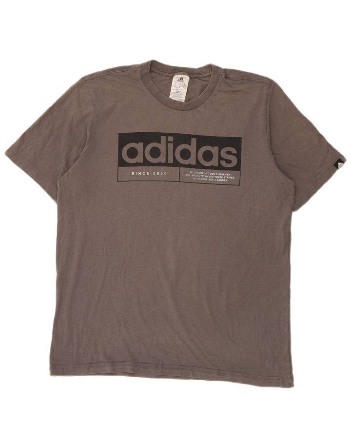 Camiseta Adidas Masculina Graphic Top Cinza Médio Algodão