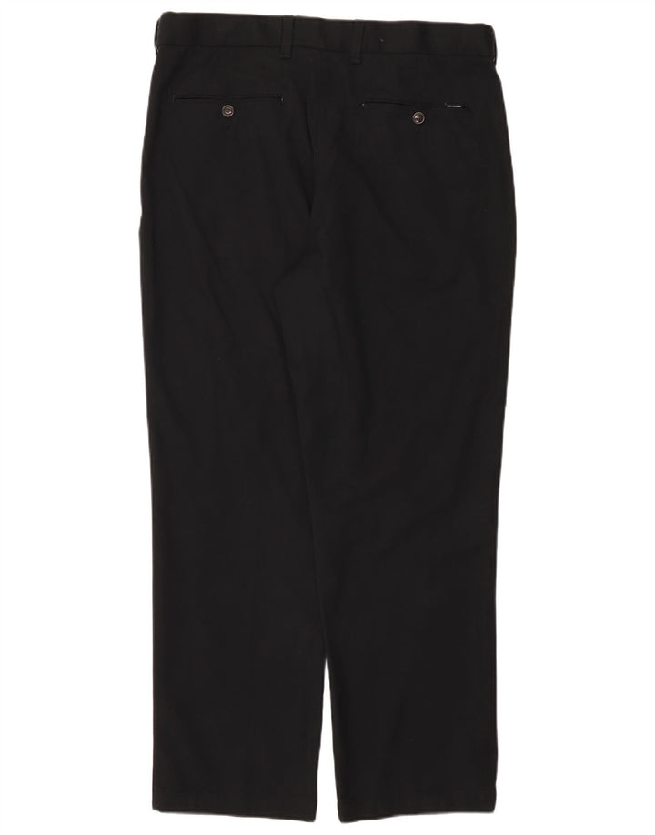 Calça masculina de terno reto Marks & Spencer W36 L29 algodão preto