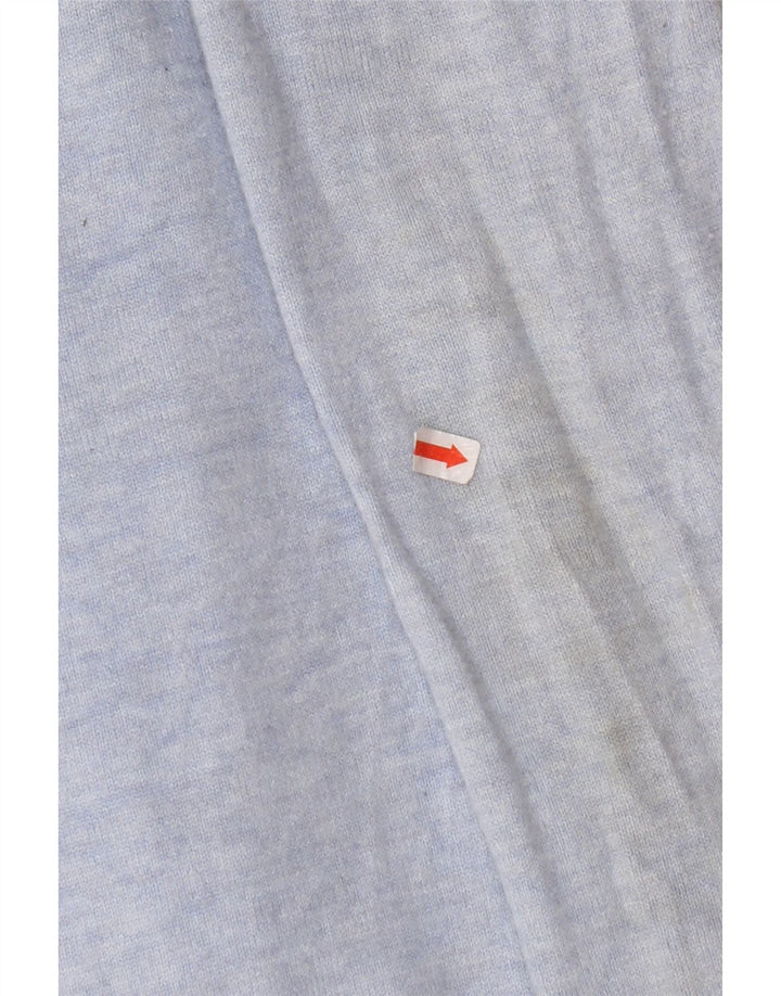 Suéter cardigã feminino aberto com palangre ZARA Reino Unido 14 grande viscose azul