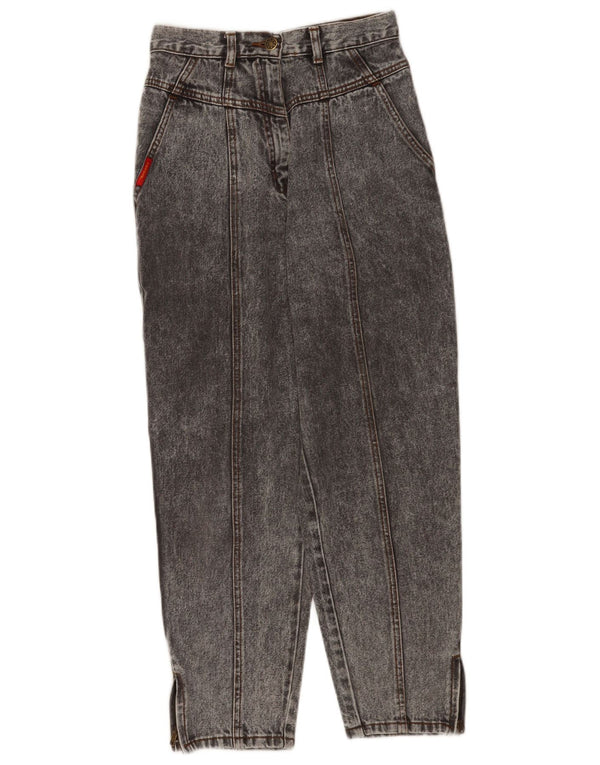 Jeans vintage feminino cintura alta cônico UE 36 pequeno W26 L26 cinza