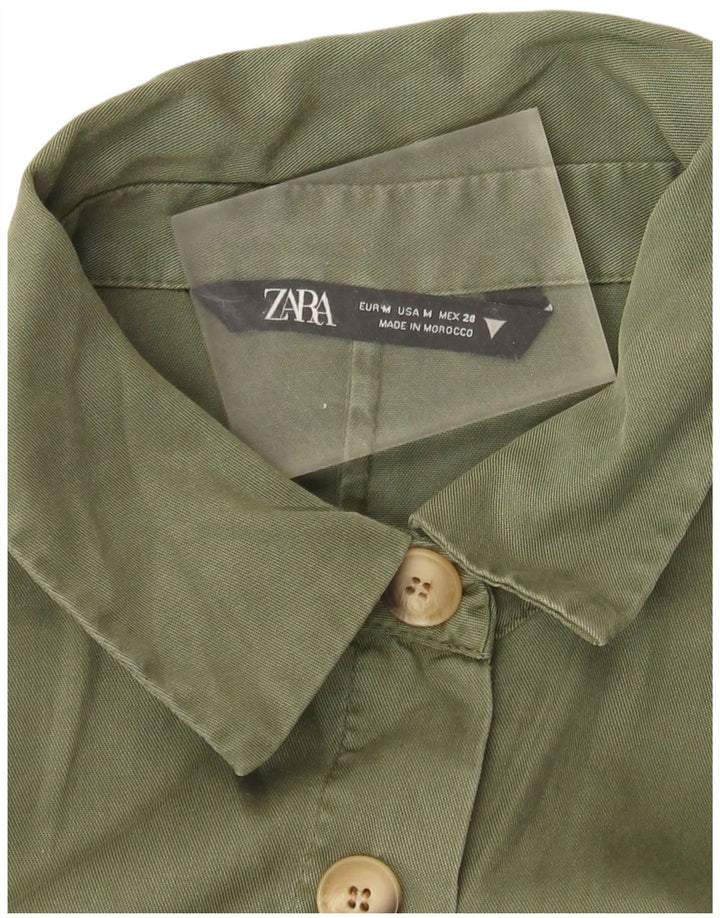 Vestido feminino Zara A-Line UK 12 médio cáqui