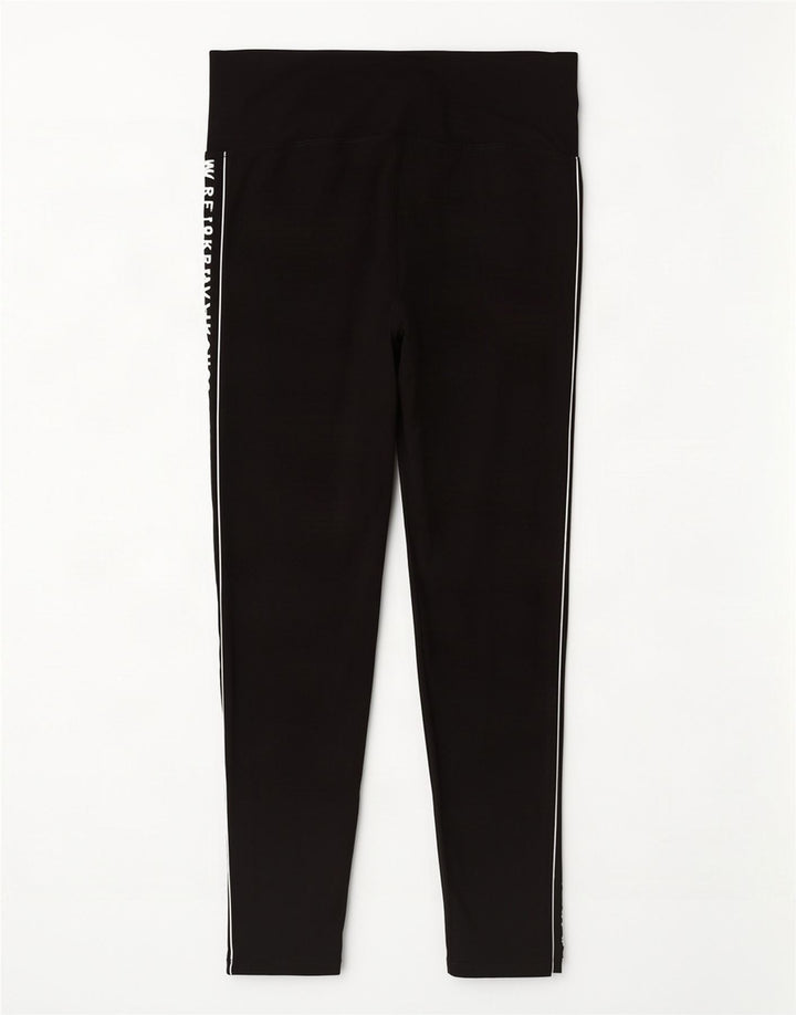 Leggings gráficas femininas Dkny UK 14 algodão preto médio