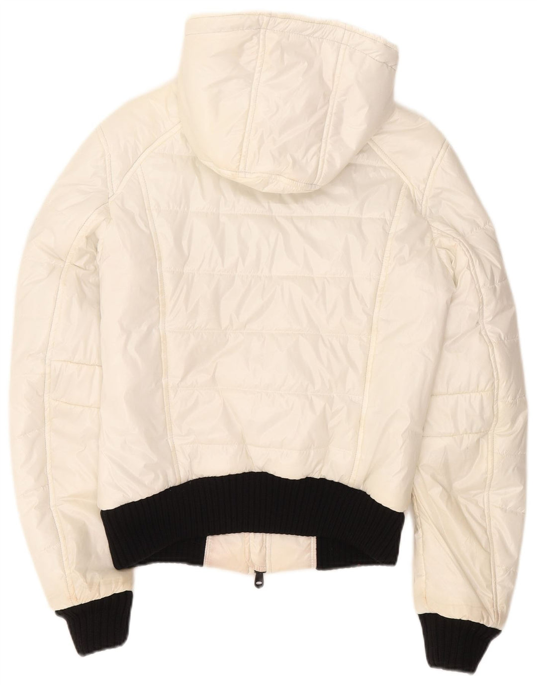 Refrigiwear Jaqueta bomber acolchoada feminina com capuz Reino Unido 14 grande poliéster branco