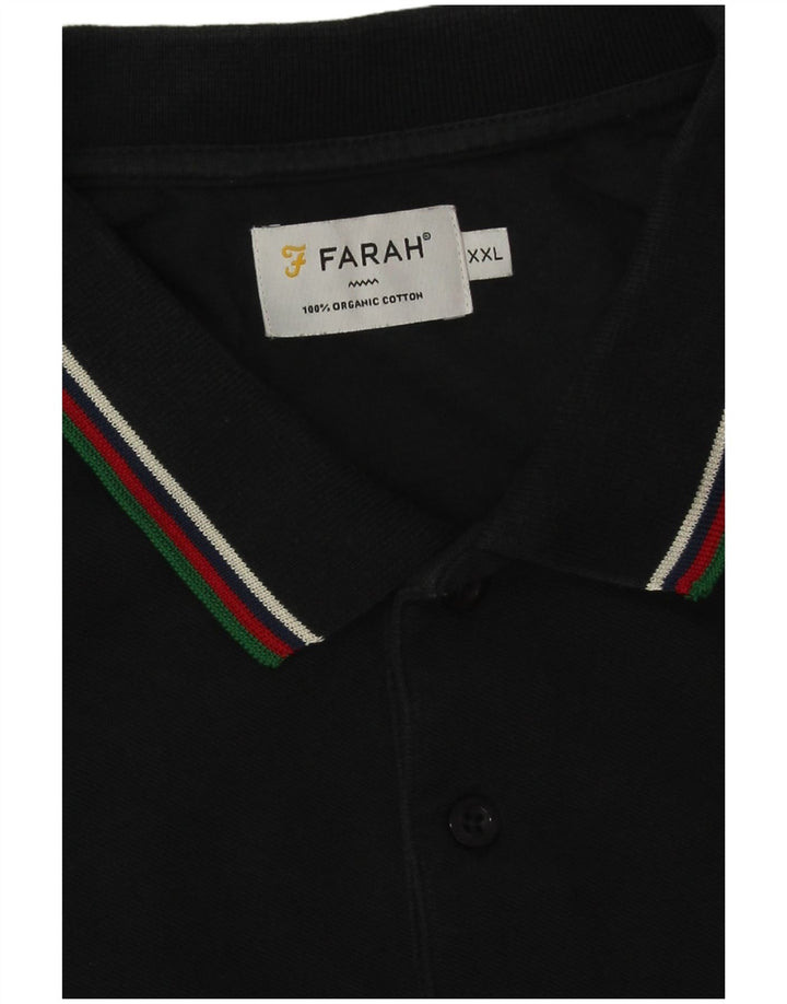 Camisa polo masculina Farah 2XL algodão azul marinho