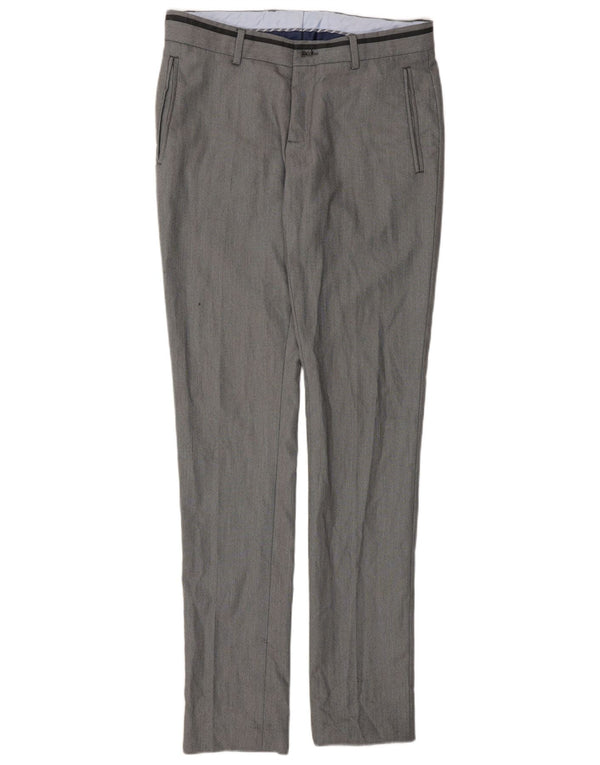 Zara Mens Slim Chino Calças EU 38 Médio W30 L33 Poliéster Cinza