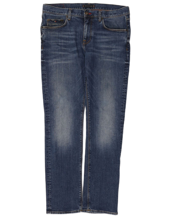 Tommy Hilfiger Masculino Denton Straight Jeans W34 L32 Azul Algodão