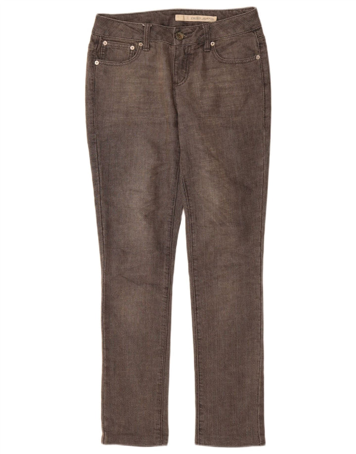 Dkny Jeans feminino slim US 4 pequeno W28 L30 algodão cinza