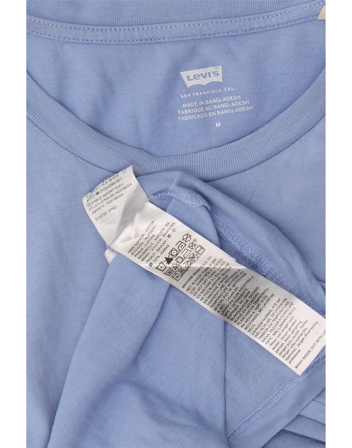 Camiseta feminina gráfica Levi's Top UK 12 algodão azul médio