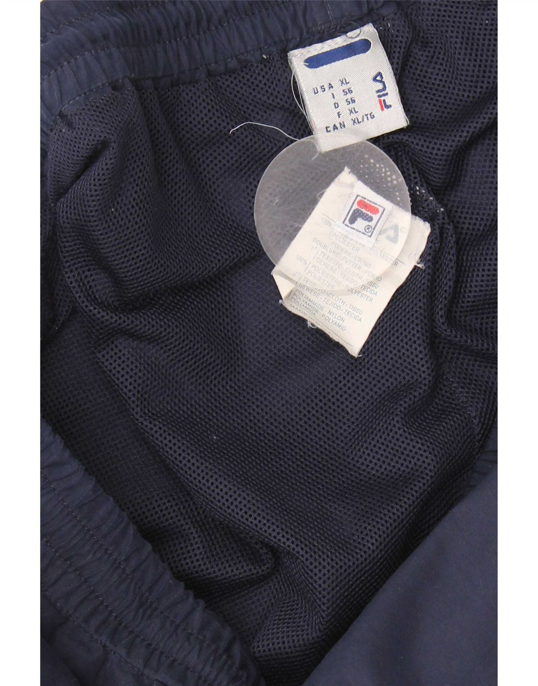 Calça impermeável masculina Fila XL azul marinho Colourblock poliéster