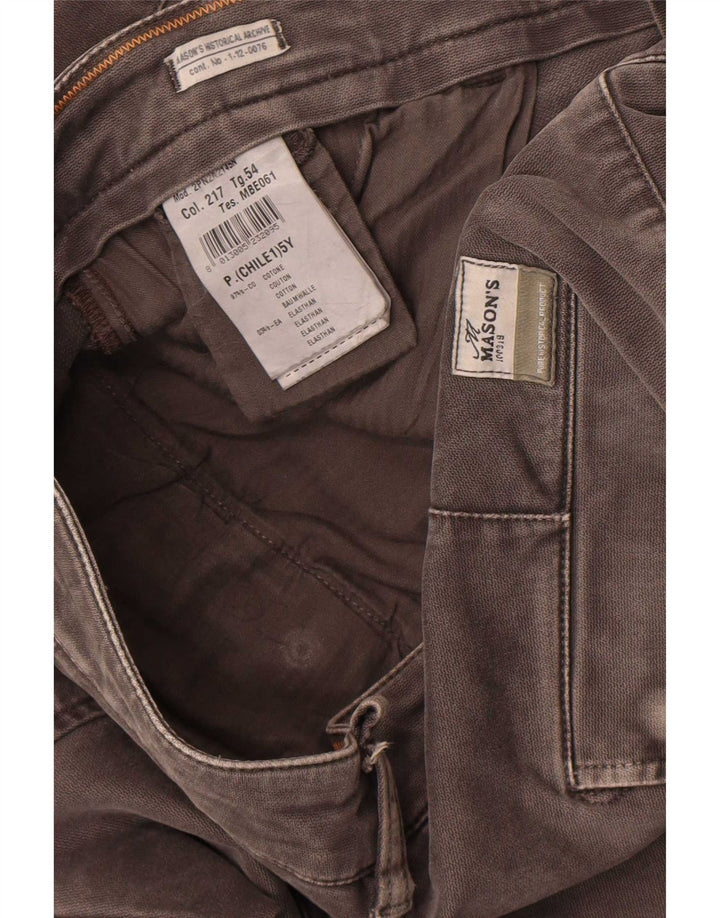Calça cargo masculina Slim Fit da Mason W36 L34 algodão cinza