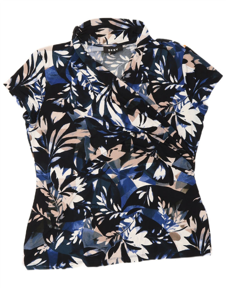 Blusa feminina DKNY UK 18 XL poliéster floral multicolorido
