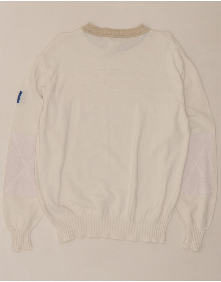 MURPHY & NYE Womens Crew Neck Jumper Sweater UK 20 2XL White Cotton Vintage Murphy & Nye and Second-Hand Murphy & Nye from Messina Hembry 
