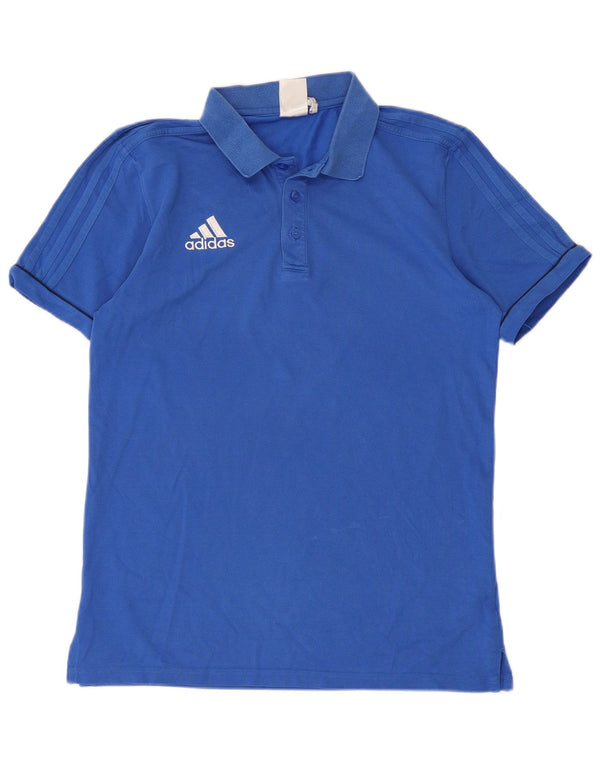 Adidas Mens Climalite Polo Camisa Azul Médio