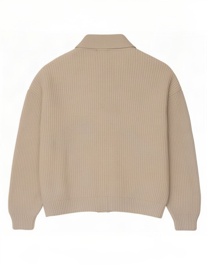 Suéter cardigã feminino Marks & Spencer Reino Unido 14 viscose bege médio