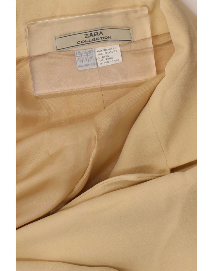 Jaqueta blazer feminina Zara com 2 botões US 14 XL bege poliéster
