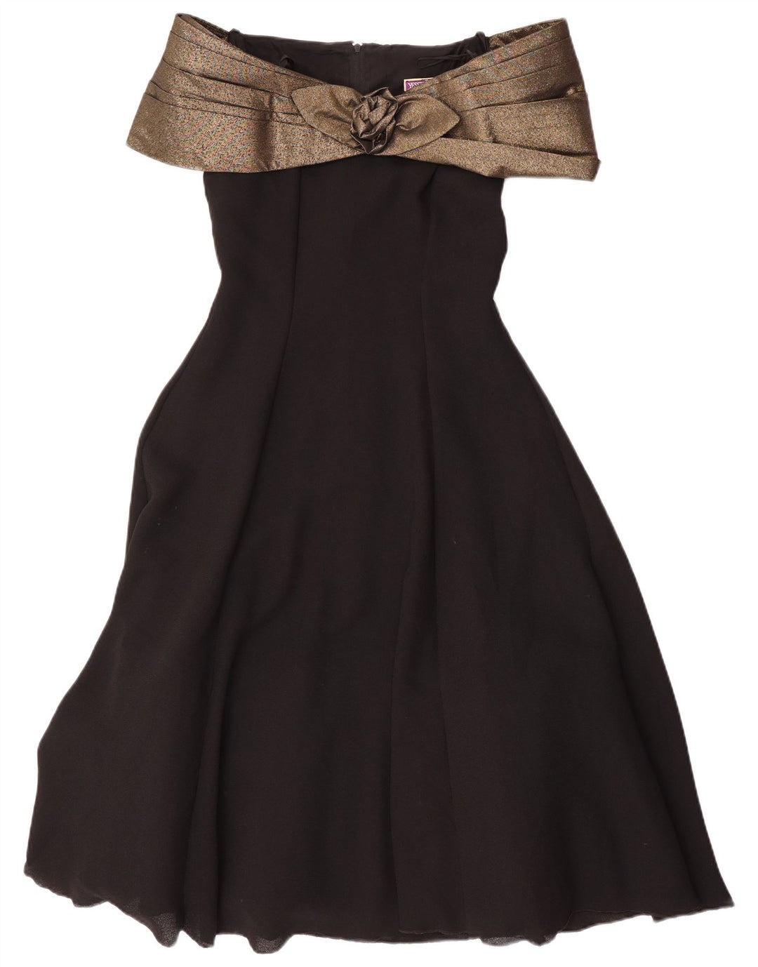 Vestido feminino Yessica com ombros de fora EU 36 pequeno poliéster colorblock preto