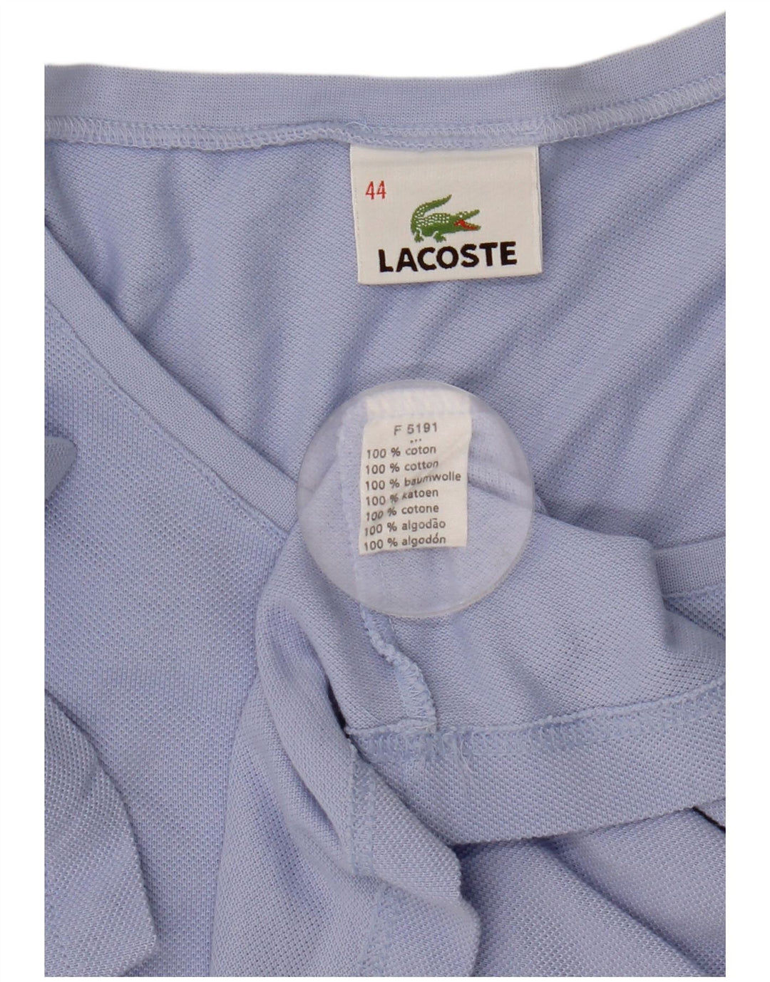 Camiseta feminina Lacoste tamanho superior 44 grande algodão azul