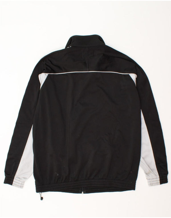 DIADORA Mens Graphic Tracksuit Top Jacket UK 40 Medium Black Colourblock