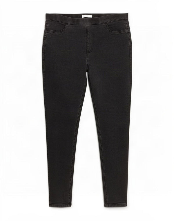 Calça jeans feminina Marks & Spencer UK 16 grande W34 L29 algodão preto