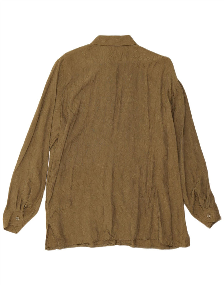 Blusa feminina Leara com estampa abstrata UE 42 grande cáqui cupro