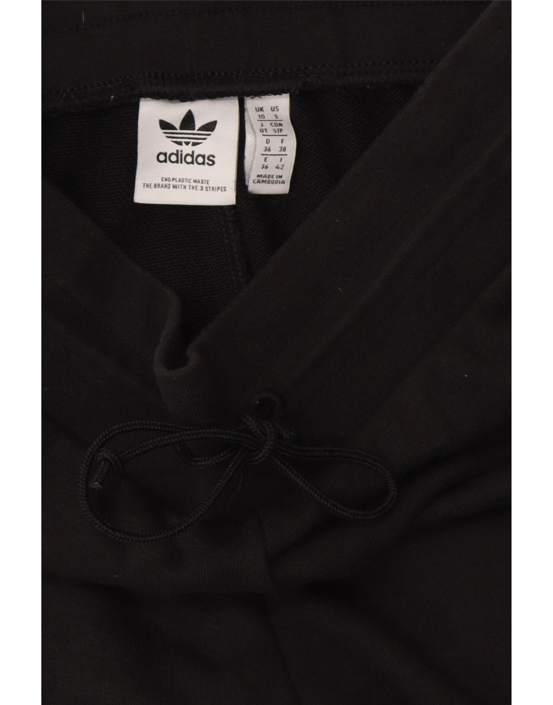 ADIDAS Womens Tracksuit Pants Joggers UK 10 Pequeno Algodão Preto