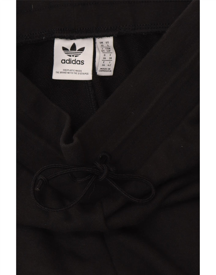 ADIDAS Womens Tracksuit Pants Joggers UK 10 Pequeno Algodão Preto
