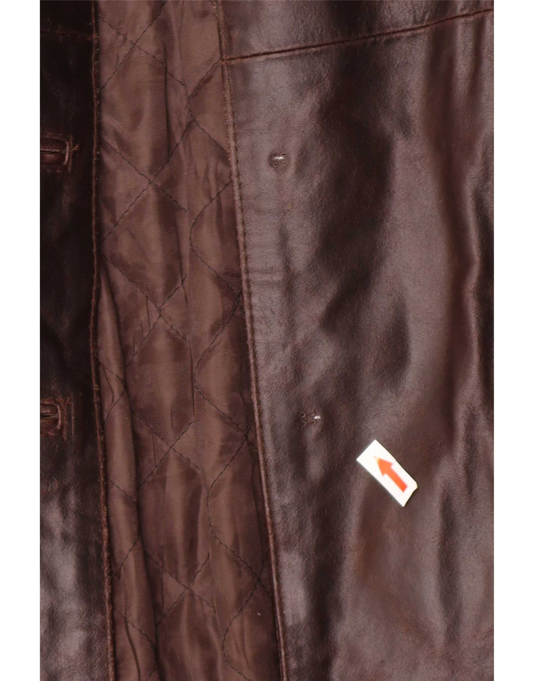 Casaco de couro feminino vintage UK 12 marrom médio