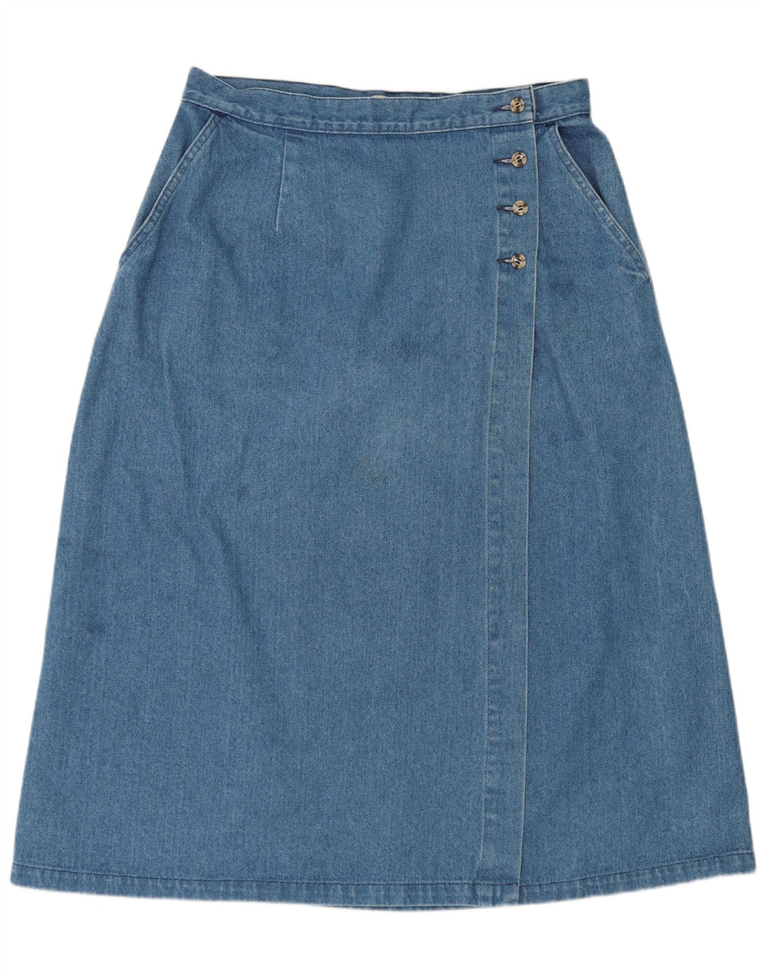 Saia jeans feminina L.L.Bean W32 grande algodão azul