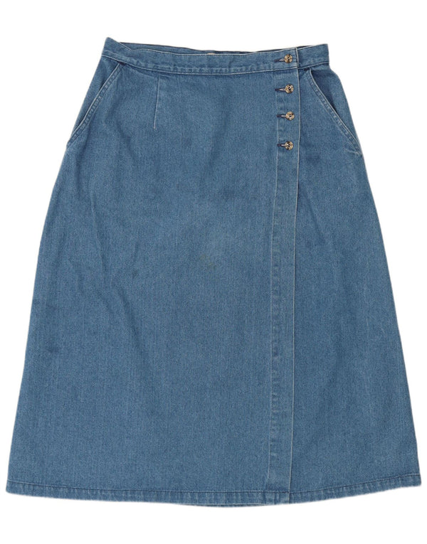 Saia jeans feminina L.L.Bean W32 grande algodão azul