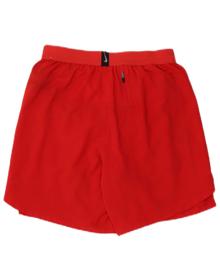 Nike Womens Dri Fit Sport Shorts UK 8 Pequeno Poliéster Vermelho