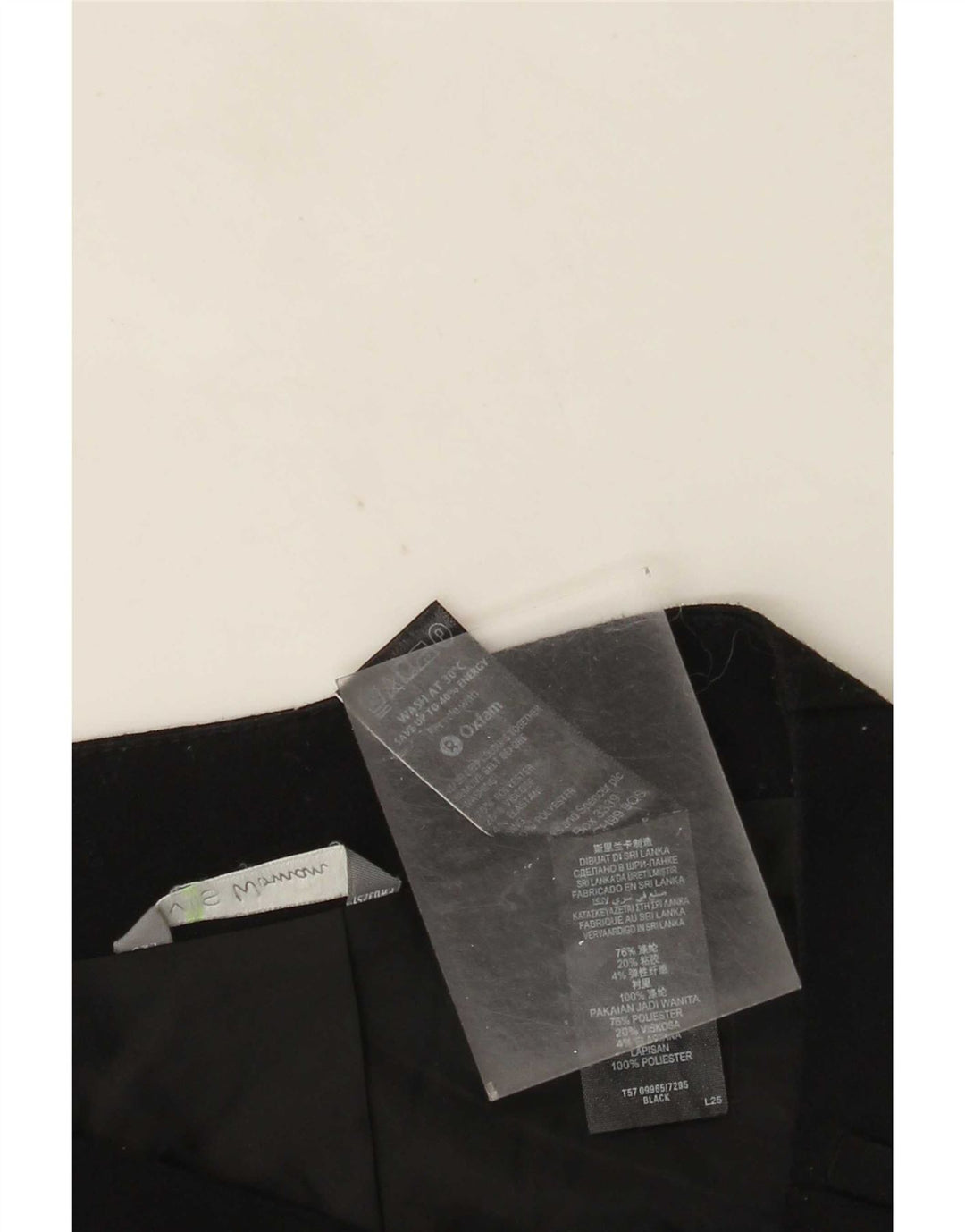 Minissaia feminina Marks & Spencer Reino Unido 12 médio W30 poliéster preto