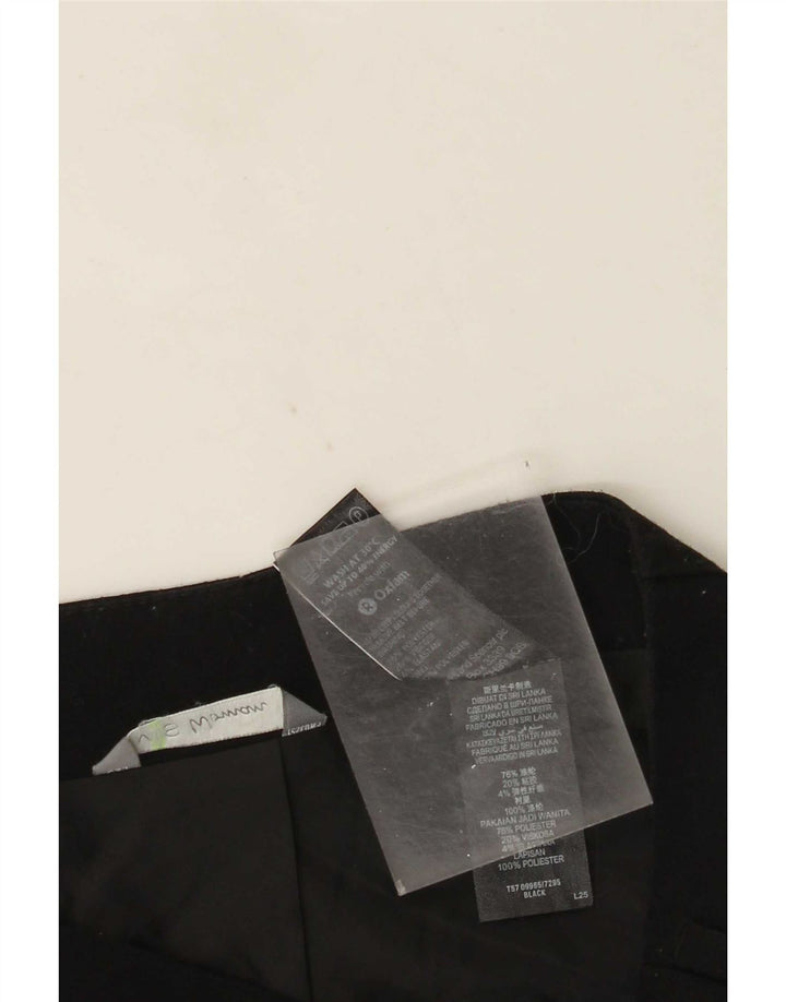 Minissaia feminina Marks & Spencer Reino Unido 12 médio W30 poliéster preto