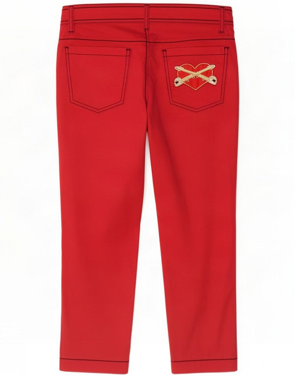 Calças capri femininas Moschino W27 L23 Algodão vermelho