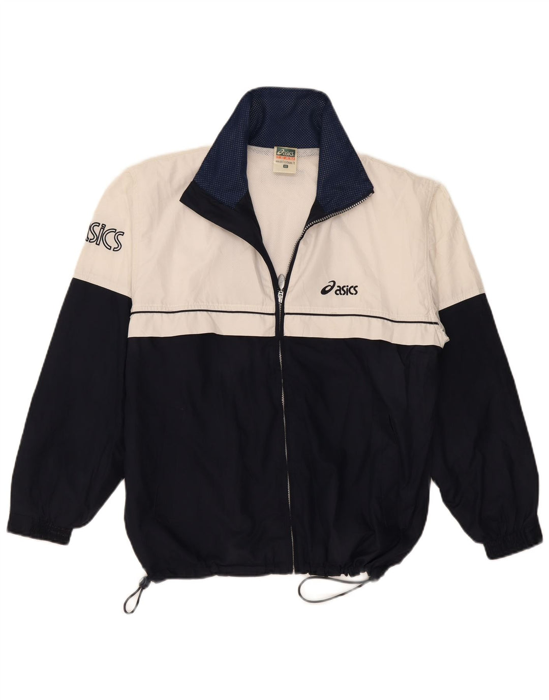 Asics Mens Graphic Tracksuit Top Jaqueta XS Branco Colourblock Poliéster