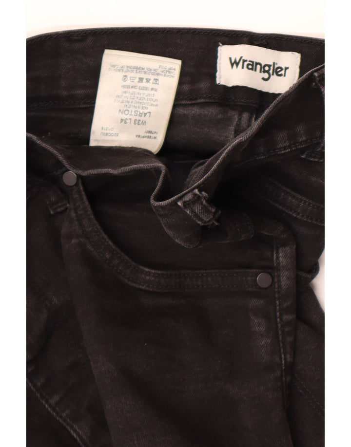 Wrangler Mens Larston Slim Jeans W33 L34 Algodão Preto