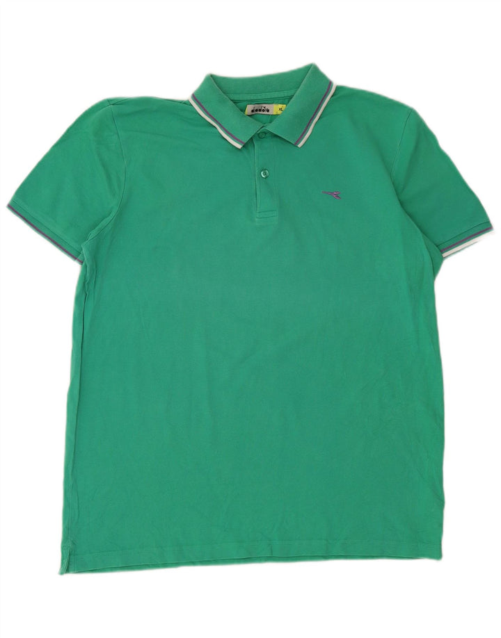Camisa polo masculina Diadora XL algodão verde