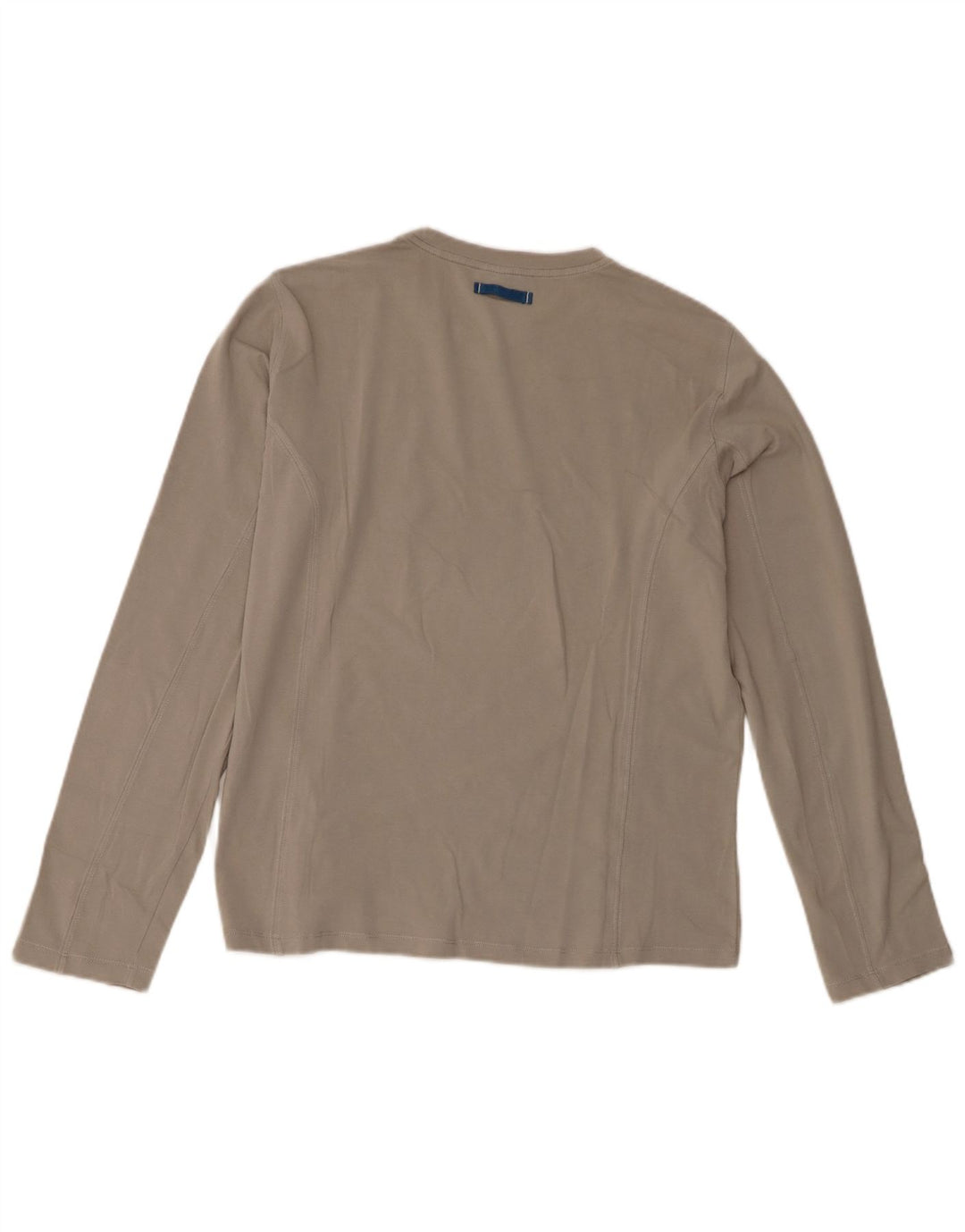 Trussardi Jeans Top gráfico feminino manga comprida Reino Unido 14 algodão cinza médio