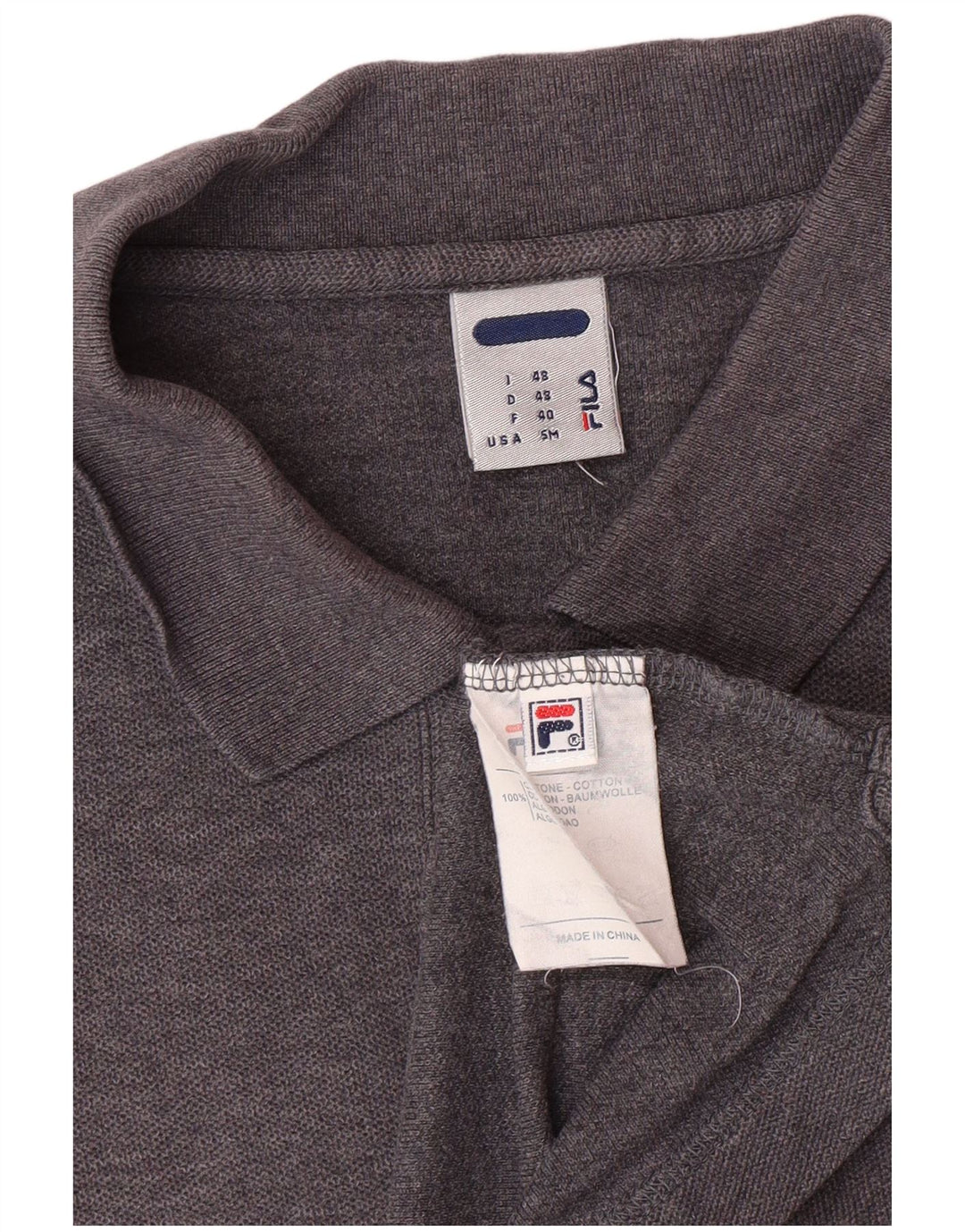 Camisa polo masculina FILA IT 48 algodão cinza pequeno