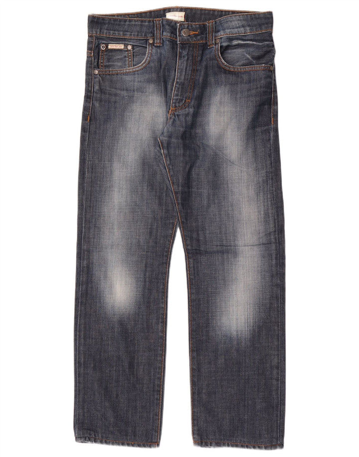 Calça jeans reta feminina Calvin Klein W30 L29 algodão azul