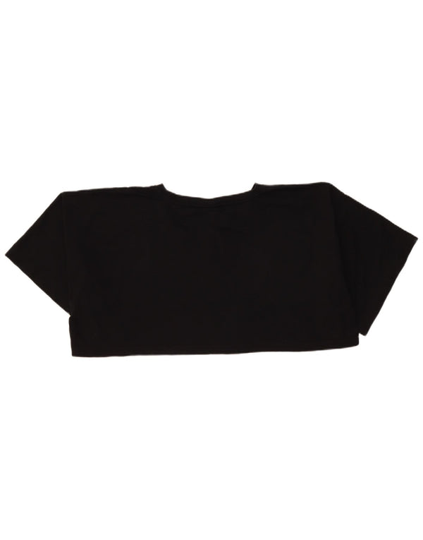Camiseta feminina Champion Crop Oversized Graphic UK 14 Médio Preto