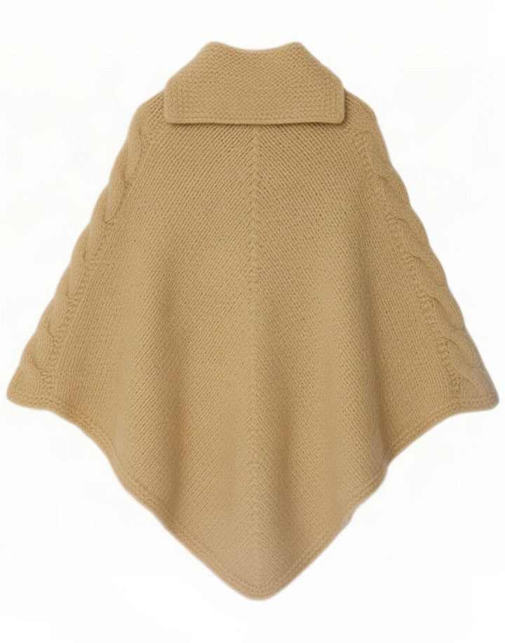 Poncho feminino vintage tamanho único bege clássico