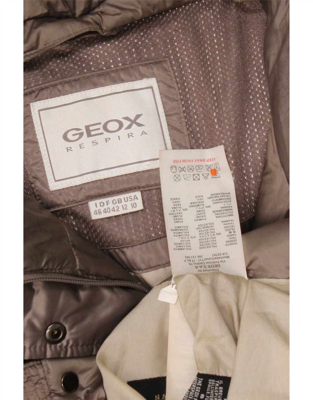 Jaqueta acolchoada com capuz Respira feminina Geox UK 12 poliéster cinza médio