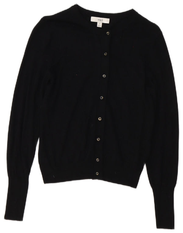 Suéter cardigã feminino Marks & Spencer Reino Unido 10 pequeno viscose preta