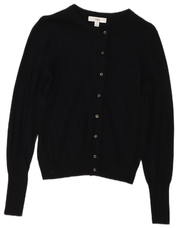 Suéter cardigã feminino Marks & Spencer Reino Unido 10 pequeno viscose preta