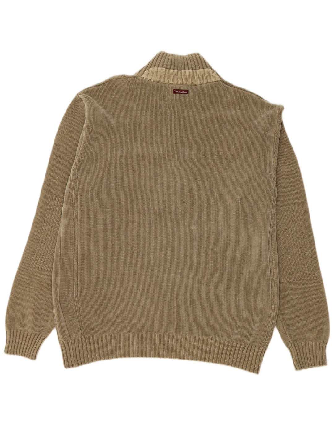 MARLBORO CLASSICS Suéter masculino com gola redonda e algodão cáqui XL