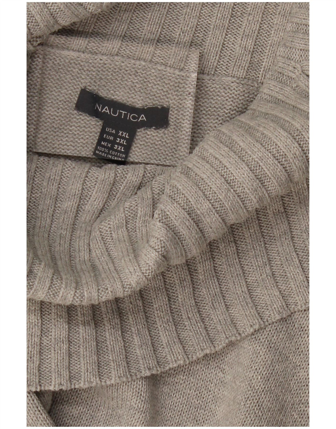 Suéter feminino NAUTICA com gola redonda UK 20 2XL algodão cinza